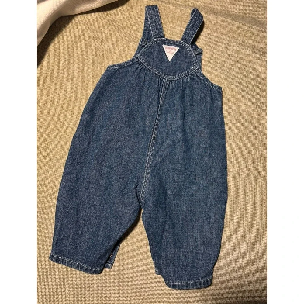 Vintage Oshkosh Bibs Overalls Embroidered FlowerS 3-6 Months